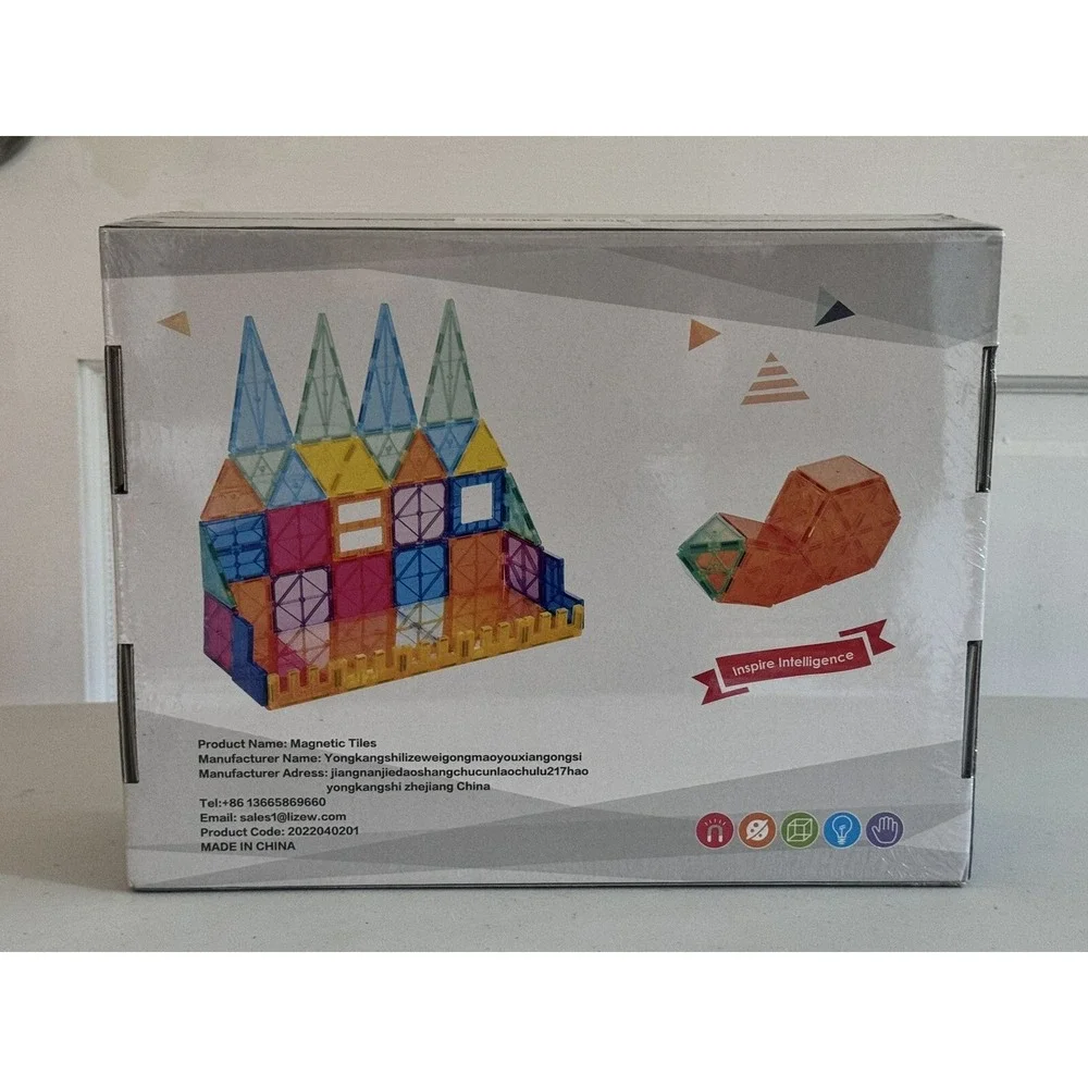 NEW 100 Pcs Magna Tiles Block Building Set For Kids Magnetic Building Toy Car - Picture 2 of 3